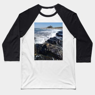 Waves near Bamburgh Castle in Northumberland Baseball T-Shirt